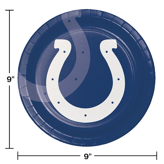 Bulk Indianapolis Colts Dinner Plates 8 / pkg, 12 pkgs / case