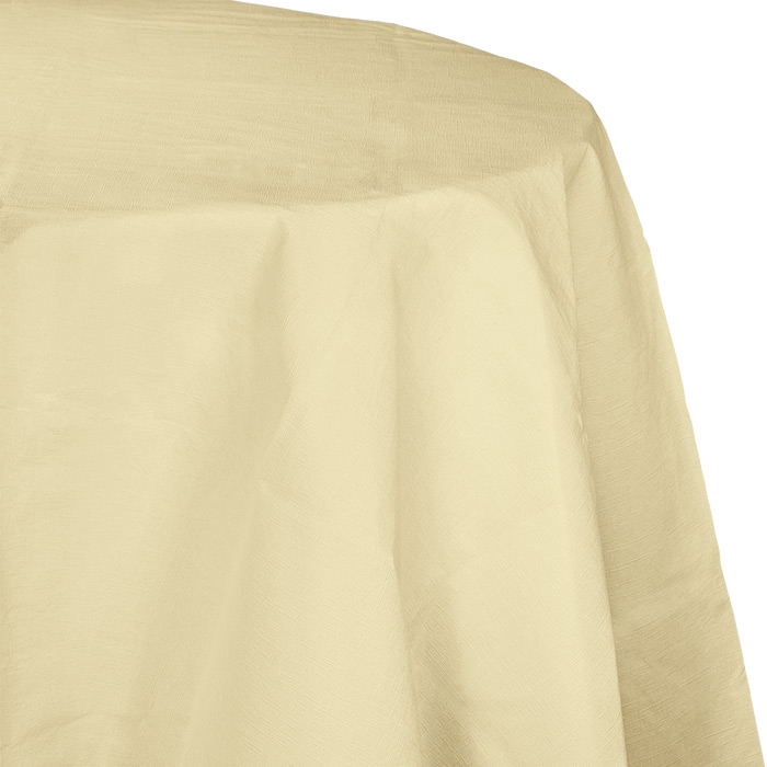 Bulk Ivory OctyRound Paper Tablecloths 1 / pkg, 12 pkgs / case