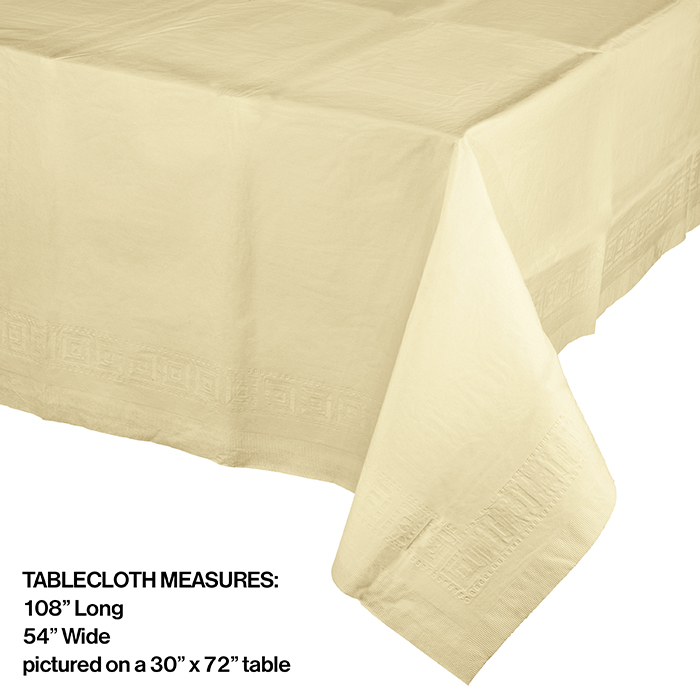 Ivory Paper Tablecloths 1 / pkg, 6 pkgs / case Bulk Price