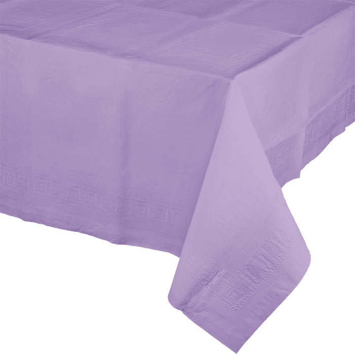 Bulk Luscious Lavender Paper Tablecloths 1 / pkg, 6 pkgs / case