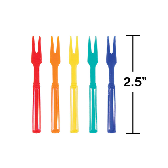 Bulk Multicolored Cocktail Forks 30 / pkg, 12 pkgs / case