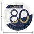 Navy and Gold 80th Birthday Dessert Plates 96 ct