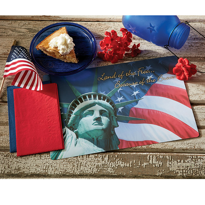 Bulk Patriotic Placemat and Napkin Combo Pack 500 ct