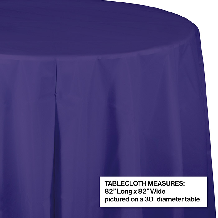 Bulk Purple OctyRound Plastic Tablecloths 12 ct