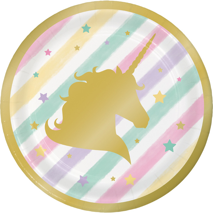 Bulk Sparkle Unicorn Dessert Plates 96 ct