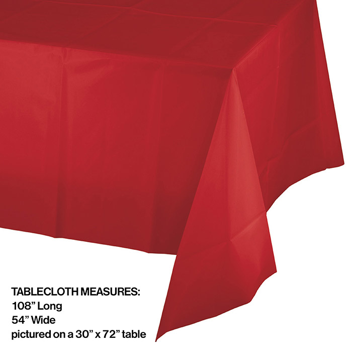Bulk Classic Red Plastic Tablecloth 12 ct