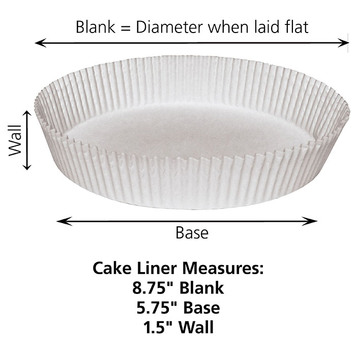 White Fluted 5.75" Round Cake Liners 250 / pkg, 4 pkgs / case