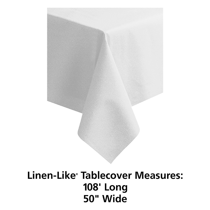 Wholesale White LinenLike 50" x 108" Tablecloths