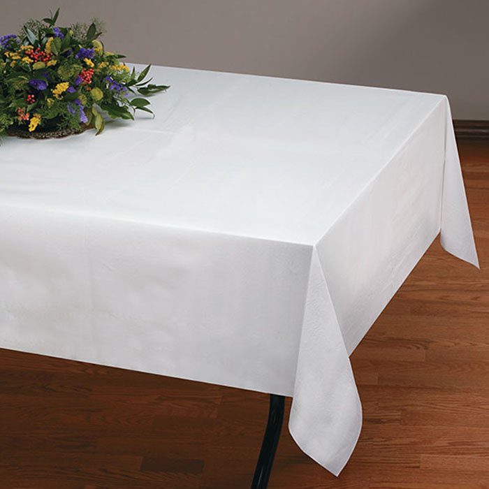 Wholesale White LinenLike 50" x 108" Tablecloths