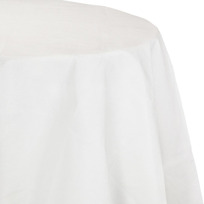Bulk White OctyRound Paper Tablecloths 1 / pkg, 12 pkgs / case