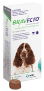 Bravecto for Medium Dogs 10 - 20kg = 22 - 44lbs  (Green) - Single Chew.