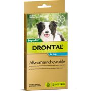 Drontal Allwormer dog chews 0 -22lbs  0-10kg (5 Tab Pk)