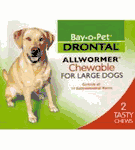 Drontal Allwormer dog chews 22 -77lbs 35kg (20 tab pk)