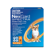 NexGard Spectra for very small dogs 2 to 3.5 kgs = (4.4 to 7.7 Lbs - 6 chewable tablets