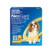 NexGard Spectra Small Dogs 3.6 to 7.5kg (7.9 to 16.5 Lbs) 6 Chewable Tablets