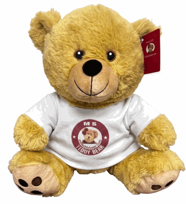 #TG15- 10" Golden tan embroidery eye bear with logo