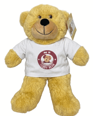 #TC13- 10" Golden tan embroidery eye bear with logo