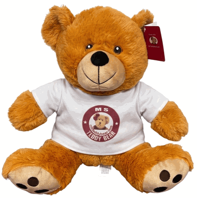 #TG27- 10" Honey brown embroidery eye bear with logo