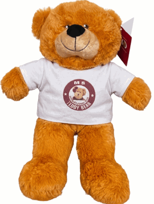 #TB2- 10" Honey brown embroidery eye bear with logo