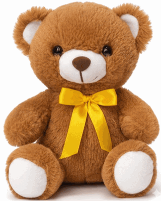 10" BROWN TEDDY BEAR WITH RIBBON
