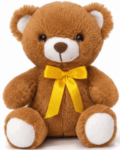 10" BROWN TEDDY BEAR WITH RIBBON