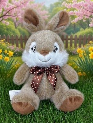 #OT9- 10" BROWN PLUSH BUNNY