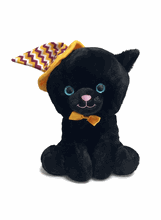 10" HALLOWEEN BLACK PLUSH CAT