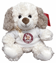 #TL1- 10" Cream Puppy Dog with logo