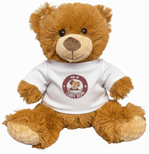 #TG48- 10" BROWN SITTING BEAR WITH LOGO