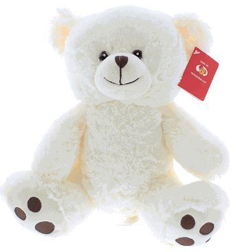 #B6e- 10" SITTING CREAM BEAR WITH EMBROIDERY EYES