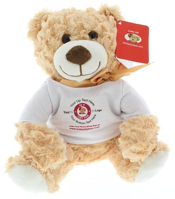 #TG35- 10" TAN TEDDY BEAR WITH LOGO TEE