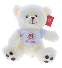 #TF20C- 10" CREAM TEDDY BEAR EMBROIDERY EYES WITH LOGO