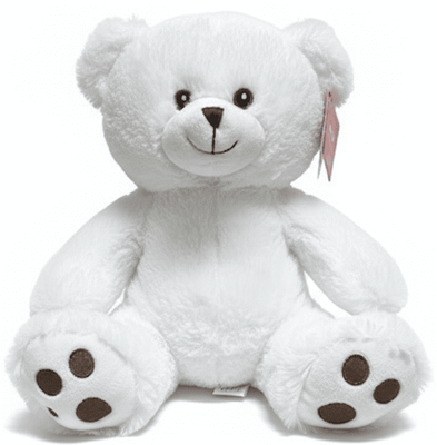 #B23- 10" SITTING WHITE TEDDY BEAR