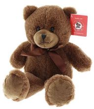10" DARK BROWN TEDDY BEAR WITH SILK RIBBON - SOLD OUT