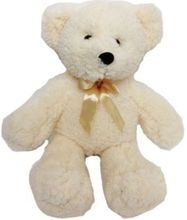 #B24- 10" CREAM TEDDY BEAR WITH SILK RIBBON
