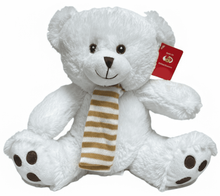 #B72B- 10" WHITE SCARF TEDDY BEAR