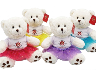 #TU15- 10" White bear with logo tee and tutu