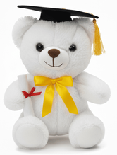 #G02-10" WHITE GRADUATION TEDDY