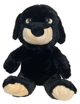 #SA6- 11" BLACK STUFFED DOG