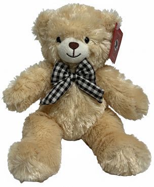 #C52- 11" TAN TEDDY BEAR WITH EMBORODERY NOSE