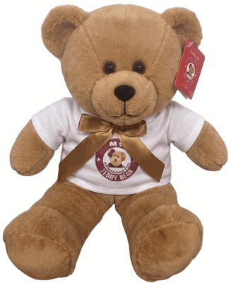 #TD21- 12" BROWN TEDDY BEAR WITH LOGO