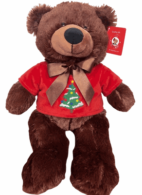 #X2- 12" CHRISTMAS TEDDY BEAR WITH TREE TEE