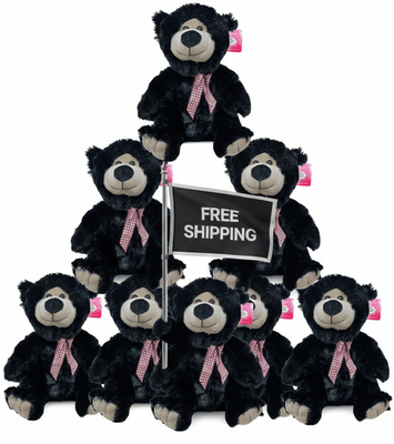 #FL118- FREE SHIPPING BOX - 12" SITTING BLACK BEARS ( 12 PCS/BOX, $8.33/PC)