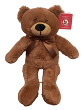 #C9- 12" BROWN TEDDY BEAR WITH RIBBON
