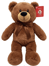 #C9- 12" BROWN TEDDY BEAR WITH RIBBON 