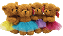 #TU4- 12" Brown bear with tutu ( Logo tee as option)
