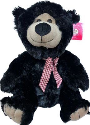 #C14- 12" SITTING BLACK GIFT TEDDY BEAR