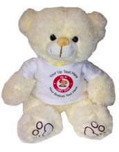 #TF13C- 12" CREAM TEDDY BEAR WITH LOGO
