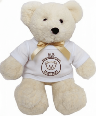 #TF11-12" CREAM TEDDY BEAR WITH LOGO 