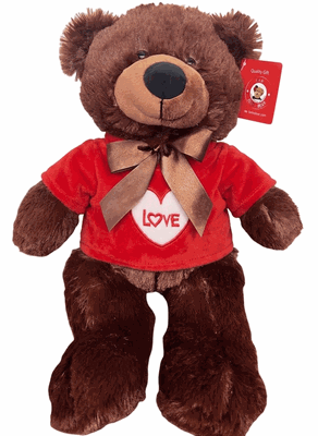 #V209- 12" CHOCOLATE BROWN BEAR WITH LOVE TEE